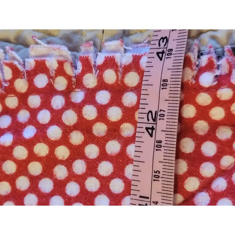 Handmade Snowman Rag Quilt Throw Farmhouse Christmas Holiday Blanket 43 x 48 in‎